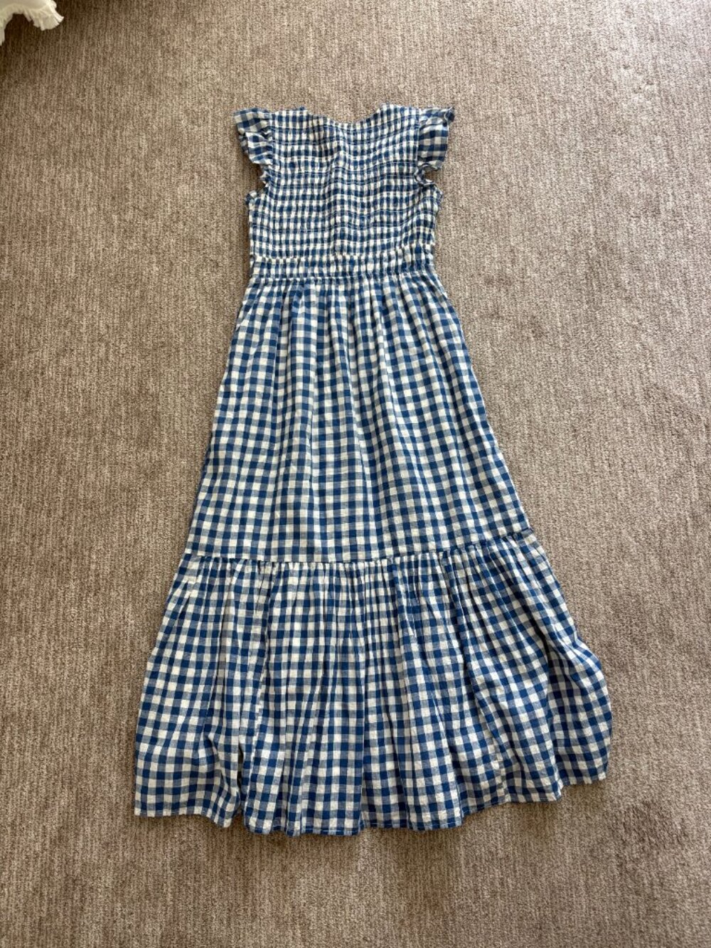 Anthropologie Gingham Smocked Midi Dress like new - Picture 4 of 12